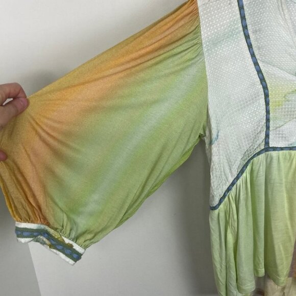 Anthropologie Blank London Tie Dye Peasant Peplum Blouse Size Small Boho Bl-Nk S - Picture 6 of 12